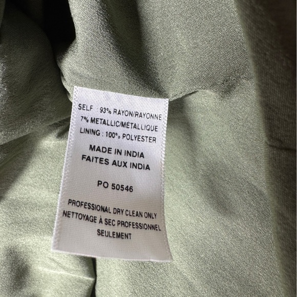 Misa LA Sedona Green Metallic Striped High Low Ruffle High Slit Maxi Skirt Small - Picture 17 of 17